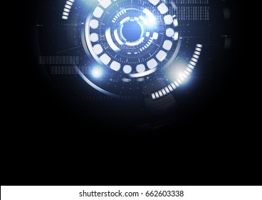 Technological digital abstract modern light hud interface background vector design