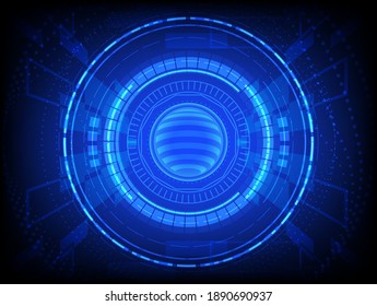 Technological digital globe world. Modern globe network blue background, vector illustration