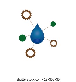 Technological and ecological cute symbol, design elements