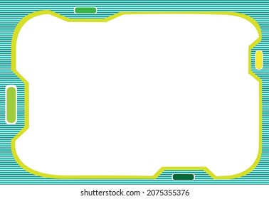 Technological frame with green color scheme. Editable Clip Art.