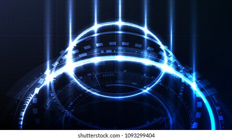 Technological future cyber interface hud abstract background template vector design