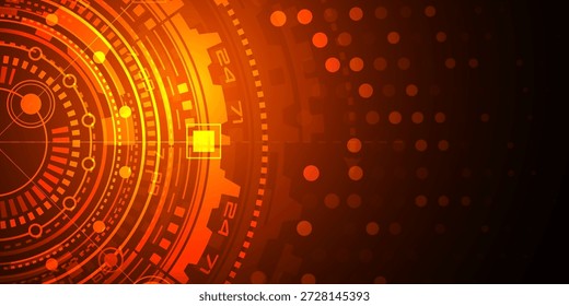 Tecnológico del futuro. Diseño digital HUD. Innovación de ingeniería. Ilustración vectorial.