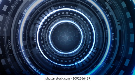 Technological future interface hud cyber access platform abstract background vector design