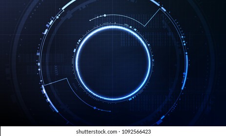 Technological future interface hud platform abstract background template vector design