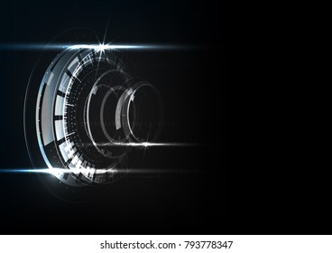 Technological future space system abstract background vector design