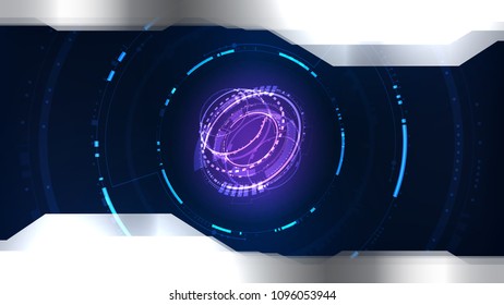 Technological future system cyberspace interface background vector design