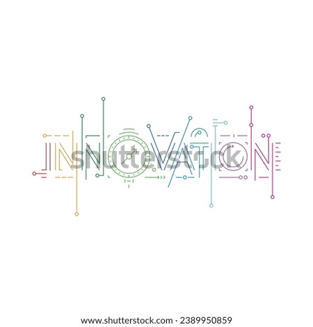 technological, futuristic, digital innovation concept. outline innovation word. innovation concept on white background