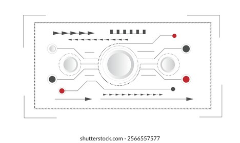 Technological Futuristic Hi Tech Frame Background Line Art. Sci-fi backgrounds and textures concept vector art