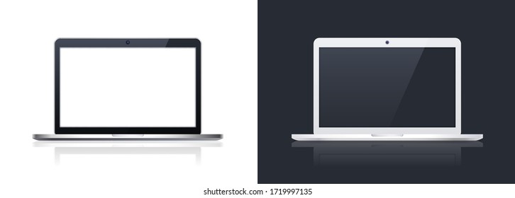 Technological Gadgets on Black and White Background . Isolated Vector Elements