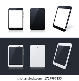 Technological Gadgets on Black and White Background . Isolated Vector Elements