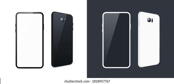 Technological Gadgets on Black and White Background . Isolated Vector Elements