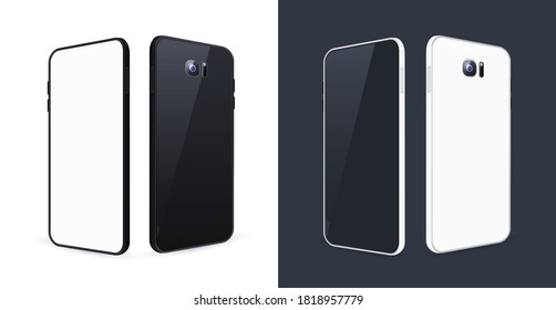 Technological Gadgets on Black and White Background . Isolated Vector Elements