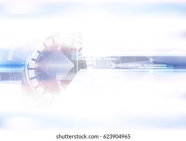 Technological geometric colorful scanning space interface abstract background vector design