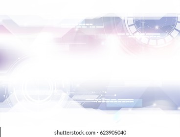 Technological geometric colorful space interface abstract background vector design