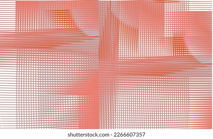 Technological geometric mesh abstract background in fashionable terracotta tones. Psychedelic background in trendy color of the year for wall art, wall panel, banner, poster, interior decor.