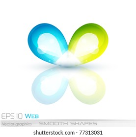 Technological glass shiny shapes background