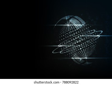 Technological global system abstract background vector design