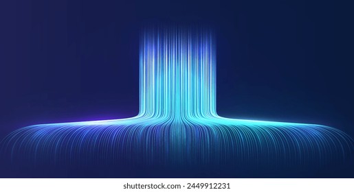 Technological high-speed lines Internet, optical fiber. Concept wireless transmission big data, neural networks.