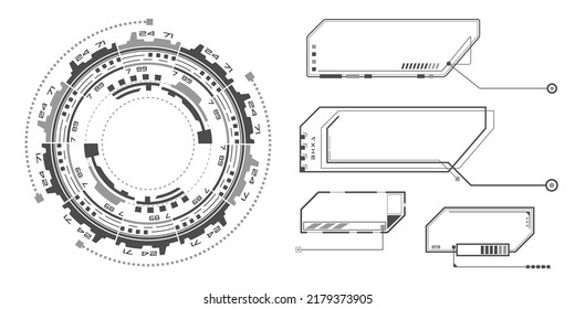 Technological HUD elements.Engineering innovation.Vector illustration.	