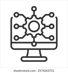 Technological Icon Vector Illustration Outline