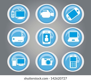 technological icons over gray background vector illustration