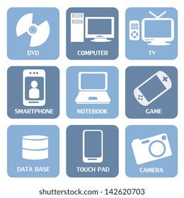 technological icons over white background vector illustration