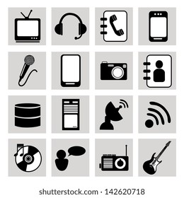 technological icons over white background vector illustration