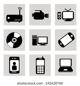 technological icons over white background vector illustration