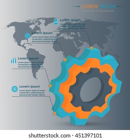 Technological infographic - business vector illustration for presentation, booklet, website, blog, workflow layout, brochure, banner, card, step up options, web design, poster, flyer, timeline.