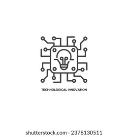 Technological innovation icon. Modern sign, linear pictogram, outline symbol, simple thin line vector design element template