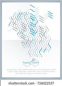 Technological innovative vector poster made with abstract lines. Modern geometric composition for use as advertising leaflet or report cover.