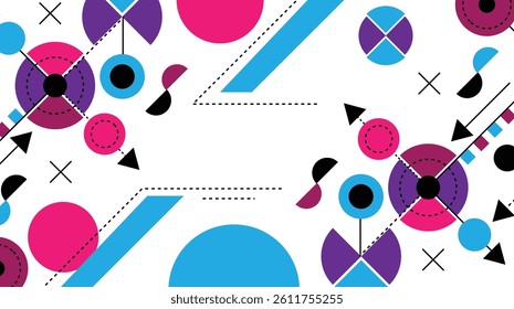 Technological Line Art Abstract Geometric Banner Copy Space. Web design elements and resources vector art