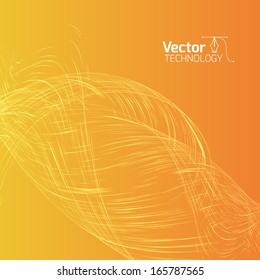 Technological line on a bright yellow background