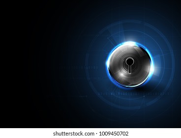 Technological lock system concept abstract background vector design