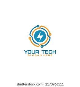 Technological logo with circular shapes vector