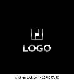 Technological logotype logo sign geometric shapes template