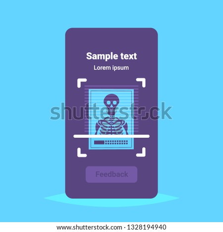 technological machine scanning x-ray photograph recognizing patient radiography intellectual learning system artificial intelligence concept flat copy space