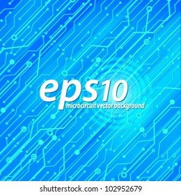 Technological microcircuit abstract blue vector background