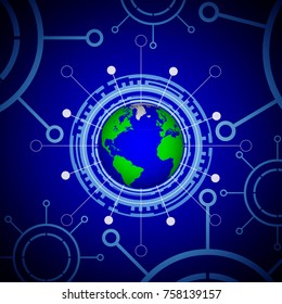 technological panel of planet earth
