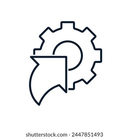 Technological process correction concept. Vector linear icon isolated on white background.