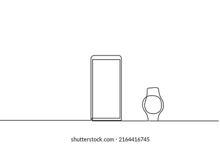 technological products, items such as phones, smart watches, tablets, advertising drawing concept