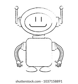 technological robot character icon