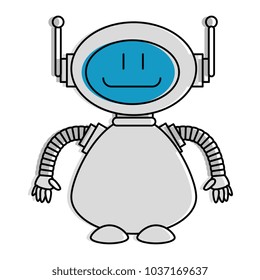 technological robot character icon