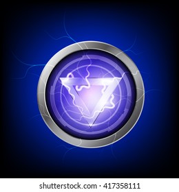 Technological and scientific background with lightnings. Energy light, flash electric, shock electricity storm, power charge, vector illustration
