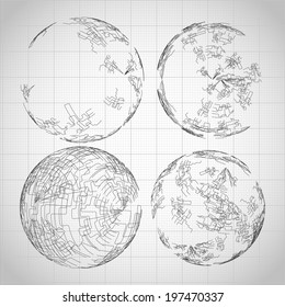 Technological shapes collection. Vector eps10