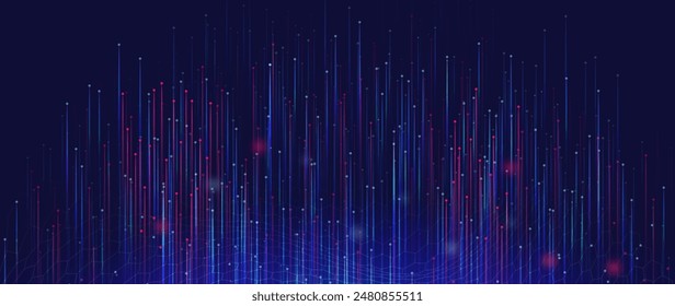 Technological shiny falling particles background vector design in eps 10