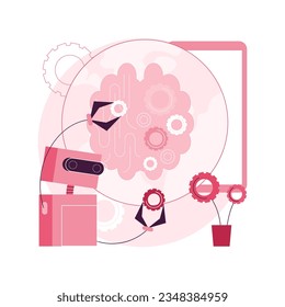 Technological singularity abstract concept vector illustration. Singularity, technological growth, post-human era, artificial intelligence evolution, uncontrollable progress abstract metaphor.