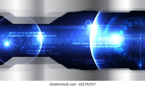 Technological space head-up display vector background template abstract design