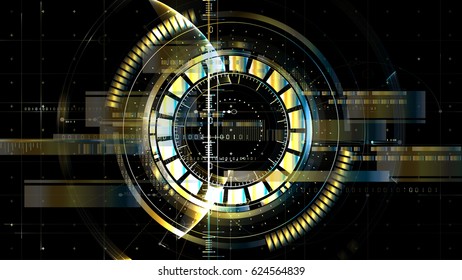 Technological space metallic middle hud display vector background abstract design
