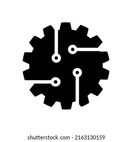 Technological system. The electronic unit. Vector linear icon isolated on white background